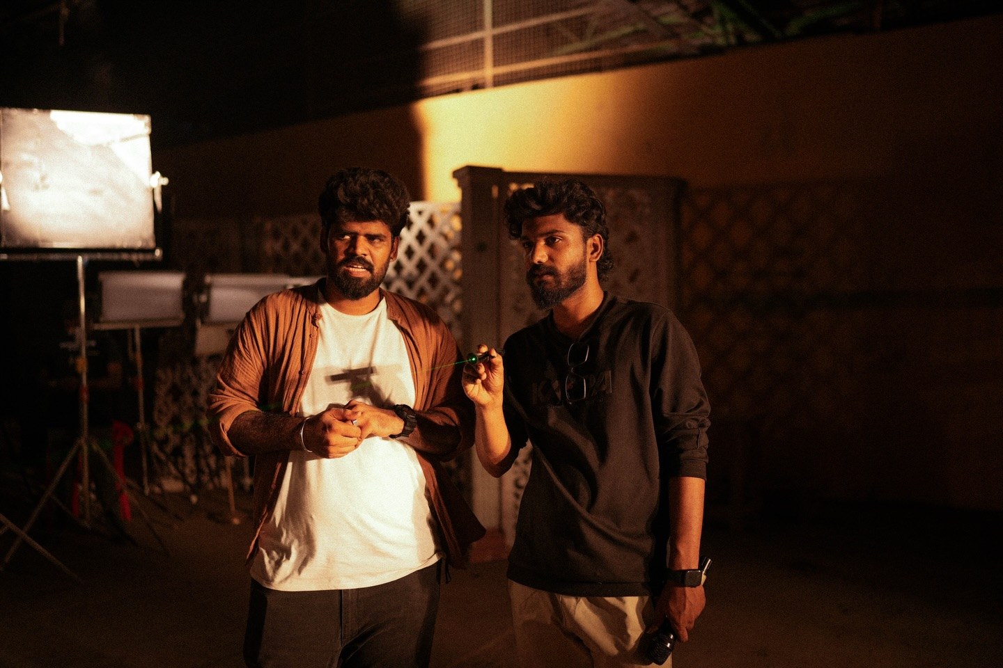A night shoot in progress